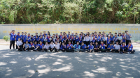 Đội hình sinh viên tình nguyện hỗ trợ đảm bảo an toàn tại Kỳ thi Đánh giá năng lực đợt 2 năm 2026