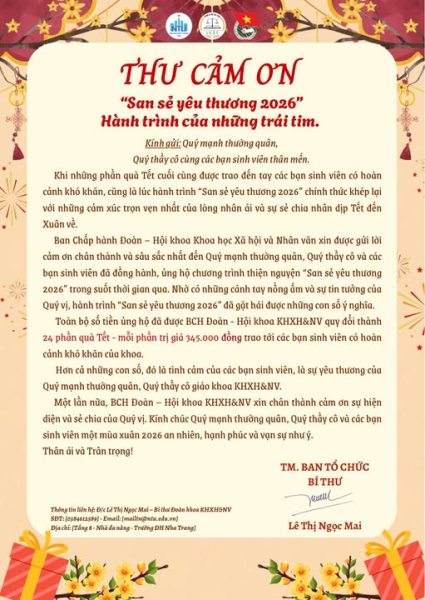 Tổng kết chương trình Xuân tình nguyện “San sẻ yêu thương 2026”