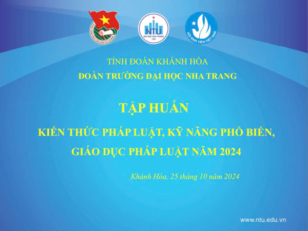 Hội nghị Tập huấn Kiến thức Pháp luật, Kỹ năng Phổ biến và Giáo dục Pháp luật tại Trường Đại học Nha Trang