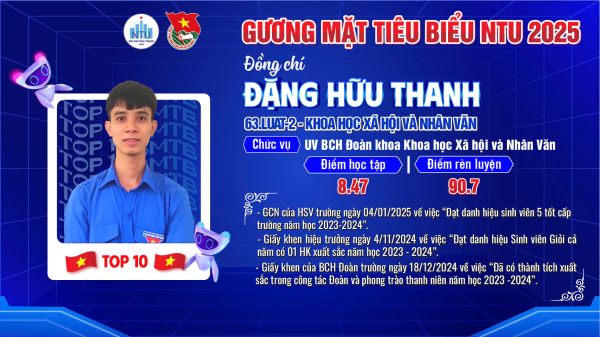 🎊[CÔNG BỐ 🔟 GƯƠNG MẶT TIÊU BIỂU NTU NĂM 2025]🎊